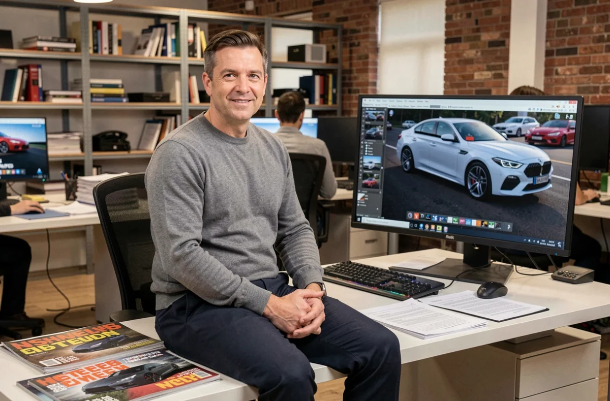 Animateur de l'émission Turbo sur M6 en coulisses dans les bureaux de production télévisée