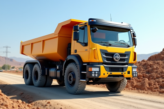 Camion benne de 19 tonnes sur un chantier en plein jour