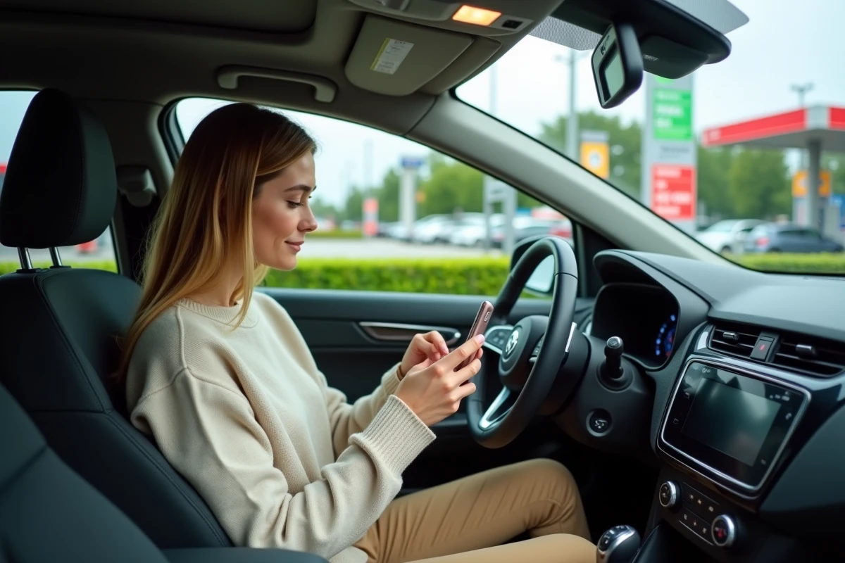 Femme utilisant son smartphone près d