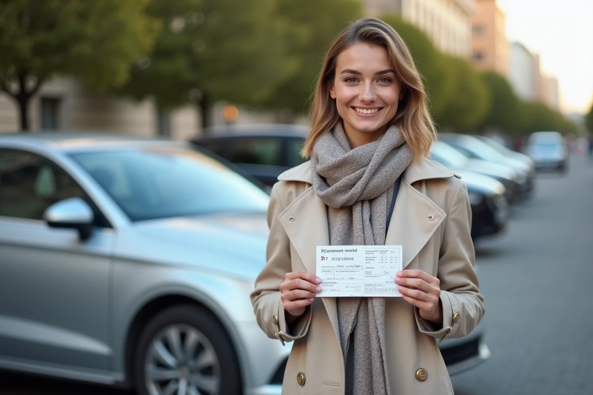 Jeune femme montrant un certificat d