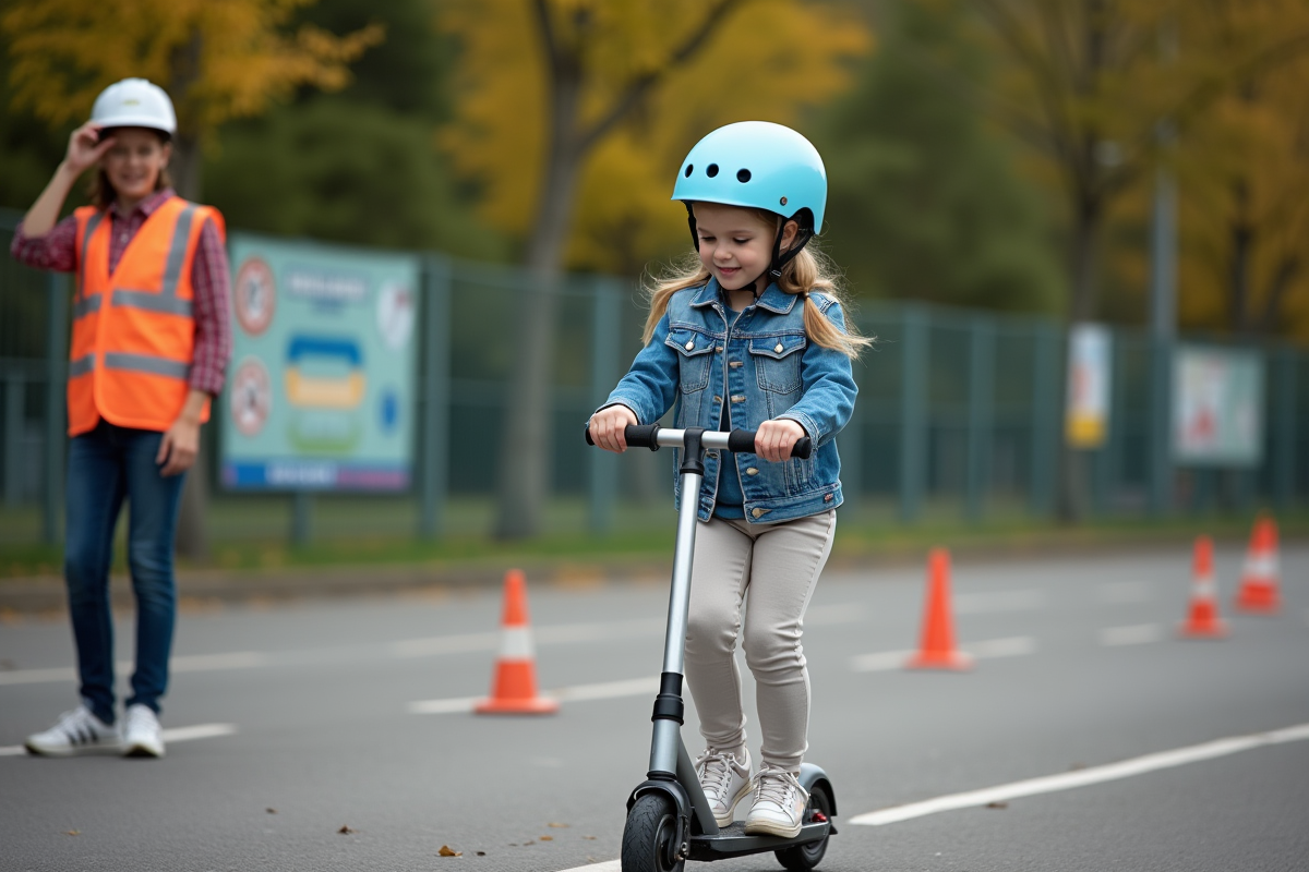 Fille en casque écoute instructeur lors d