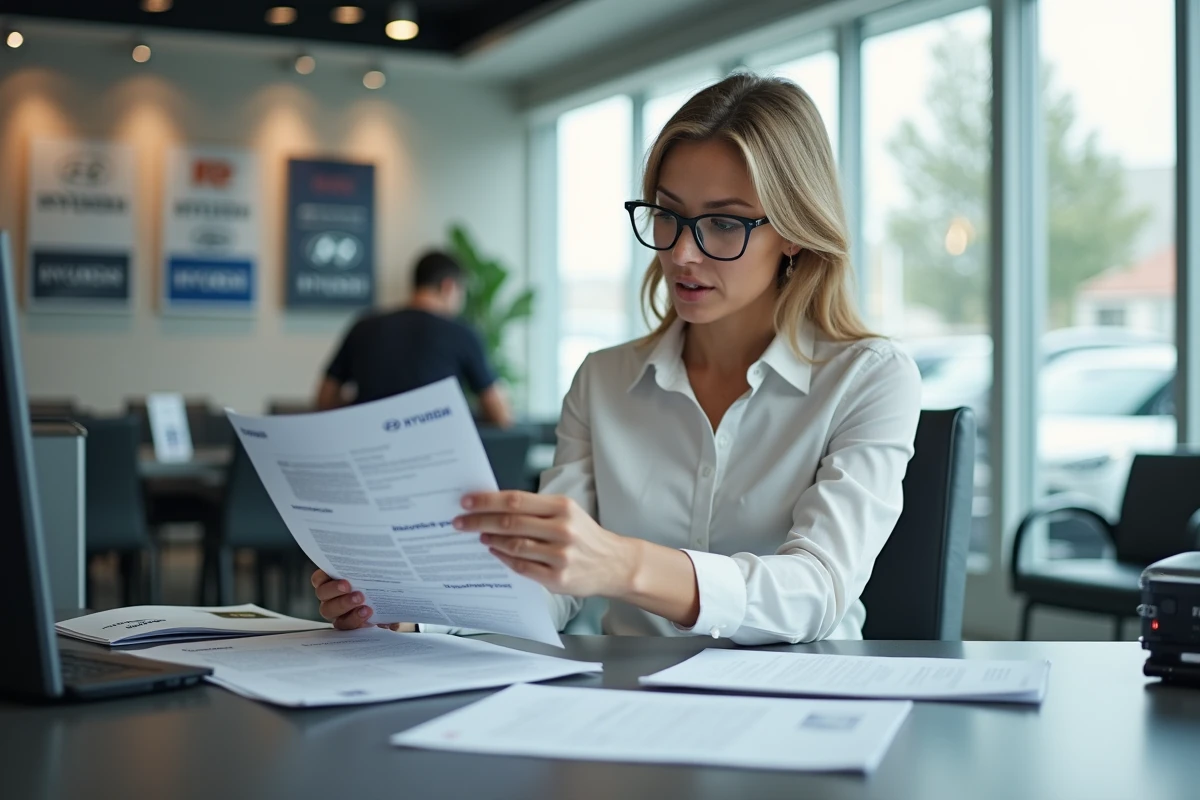 Femme gestionnaire administrative dans un bureau Hyundai