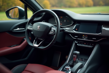 Intérieur Peugeot 508 PSE avec volant en cuir et éclairage doux