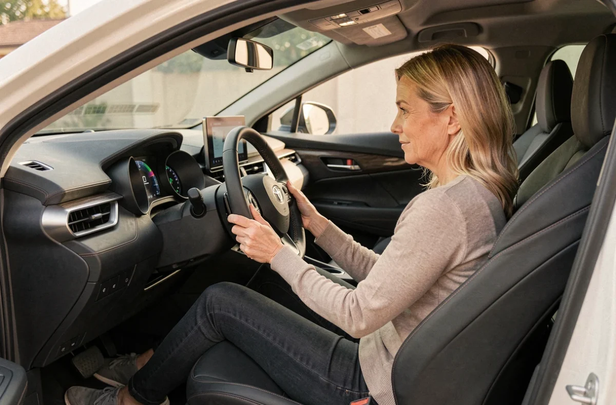 Intérieur du Toyota C-HR Plus 2026 avec tableau de bord numérique et écran tactile